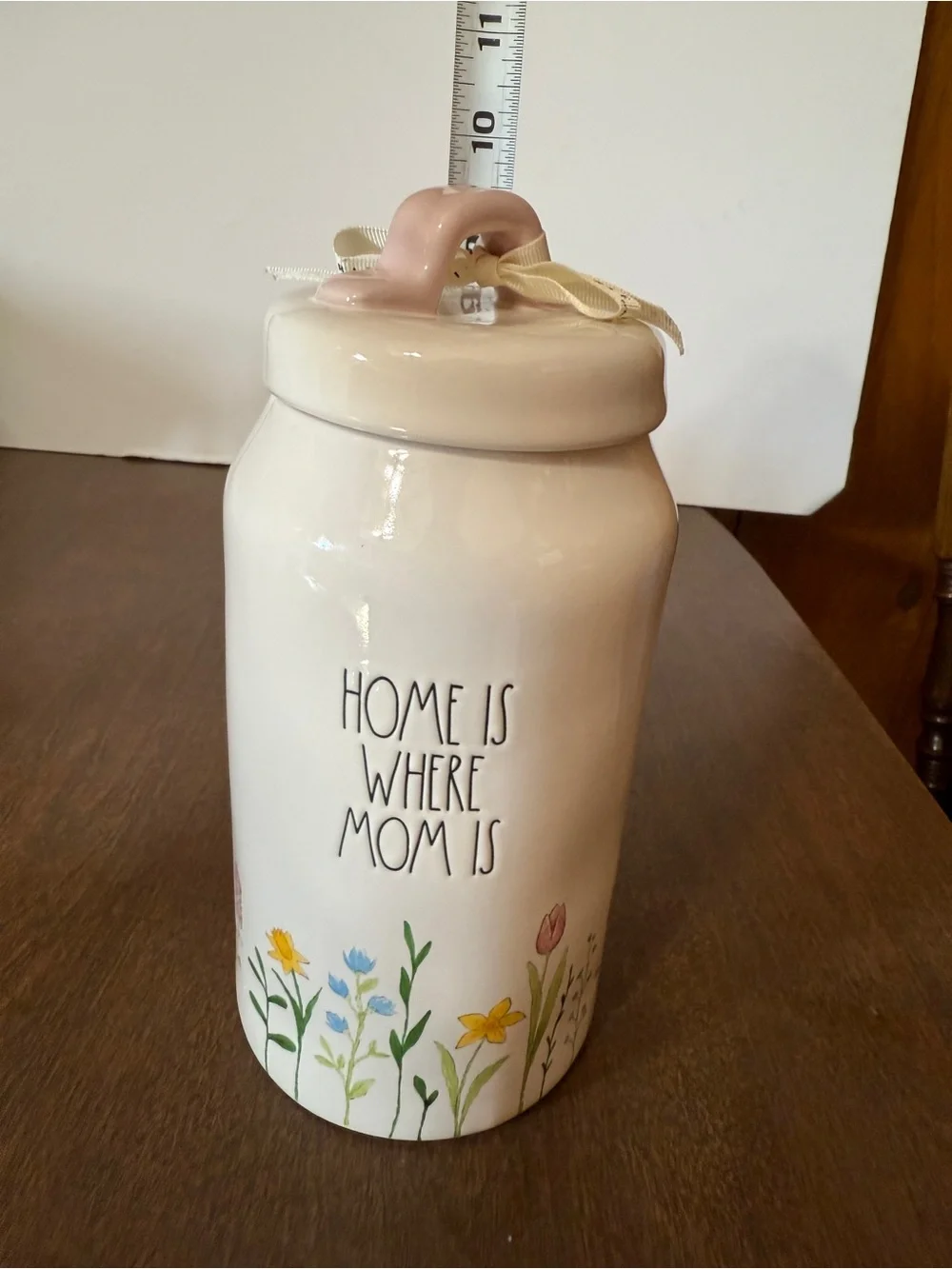 Rae Dunn Artisan Collection home is where mom is canister With Lid Floral 181
